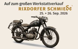 Werkstattverkauf 25. + 26. September 2026